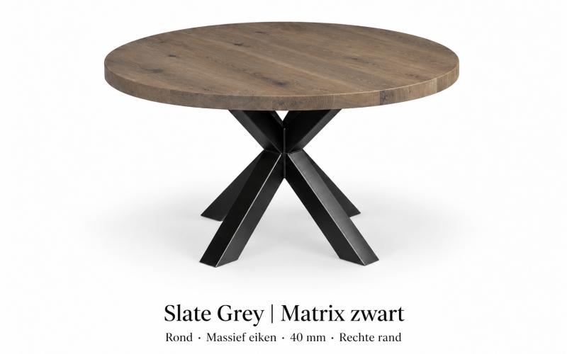 Ronde eiken eettafel 40 mm &ndash; zelf samenstellen
